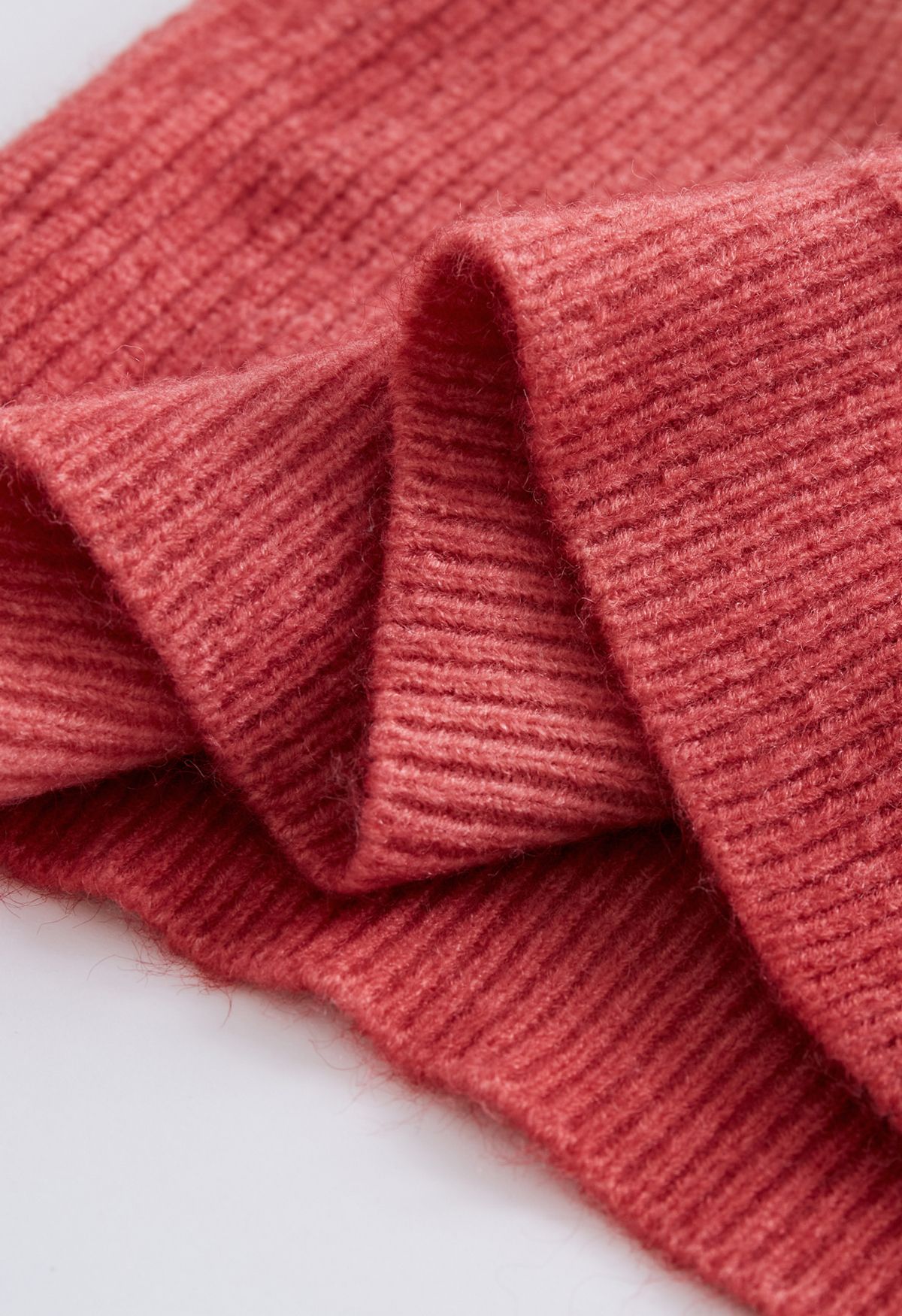 Ombre Round Neck Rib Knit Sweater in Pink