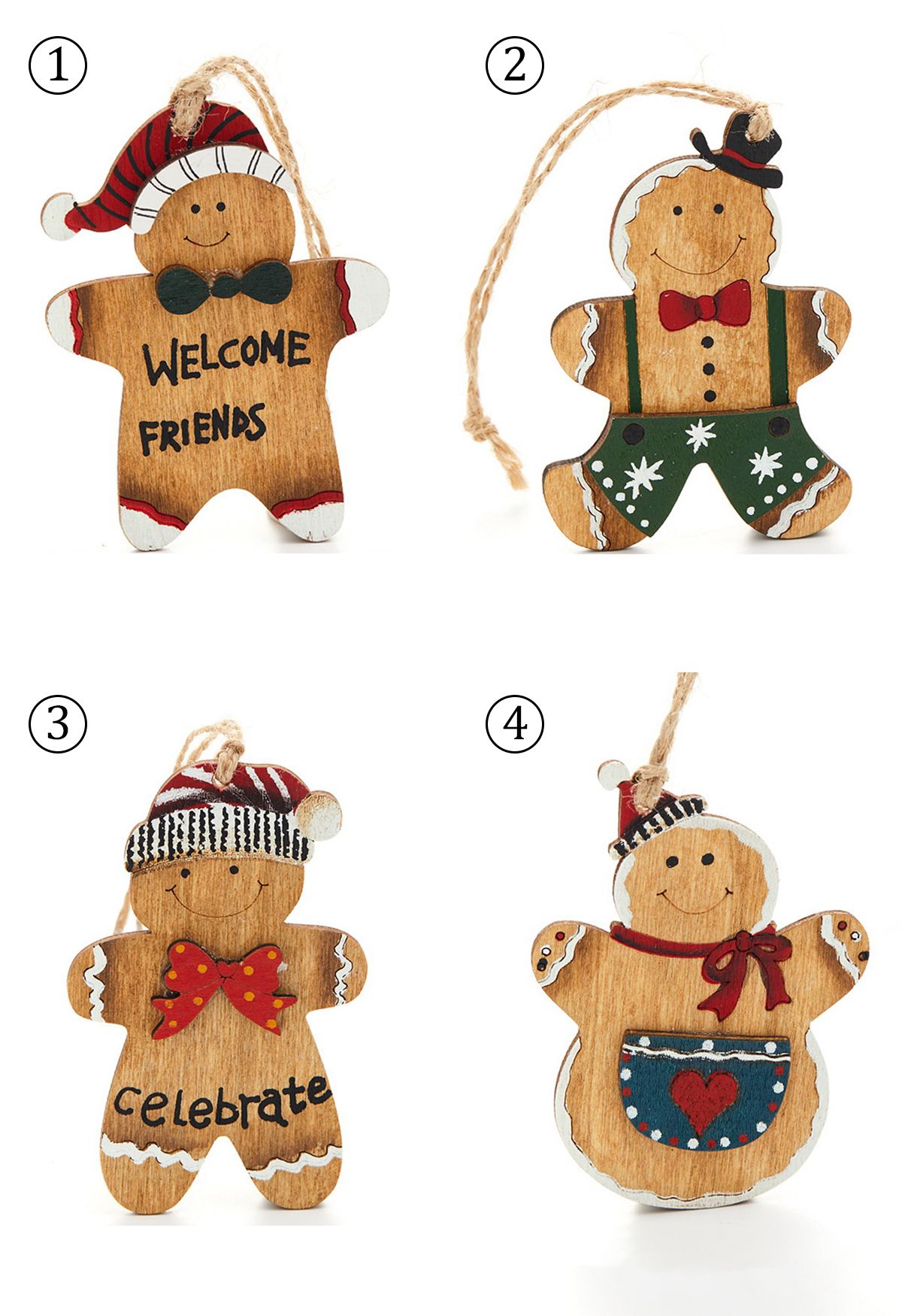 Happy Gingerbread Friends Christmas Ornament