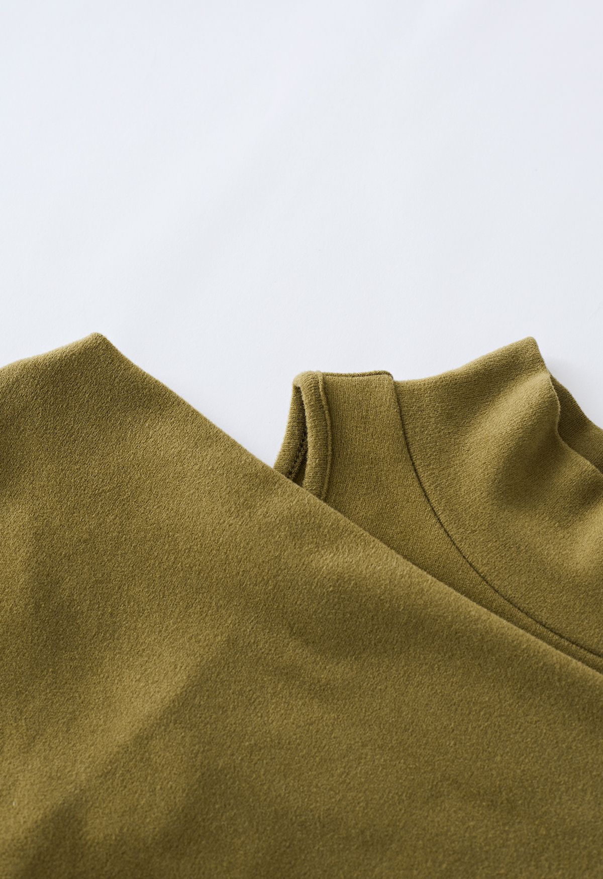 Skin-Friendly Cold-Shoulder Top in Moss Green