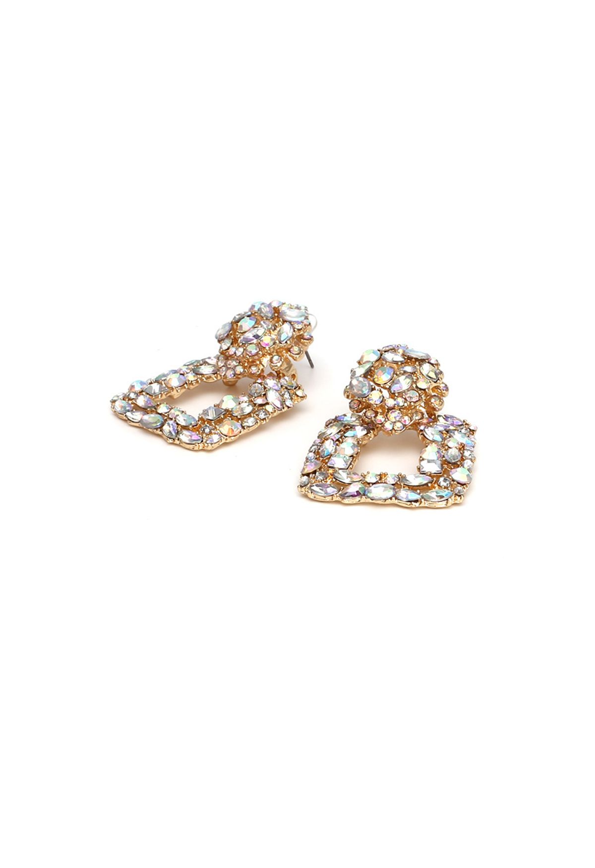 Retro Geometric Shiny Diamond Earrings