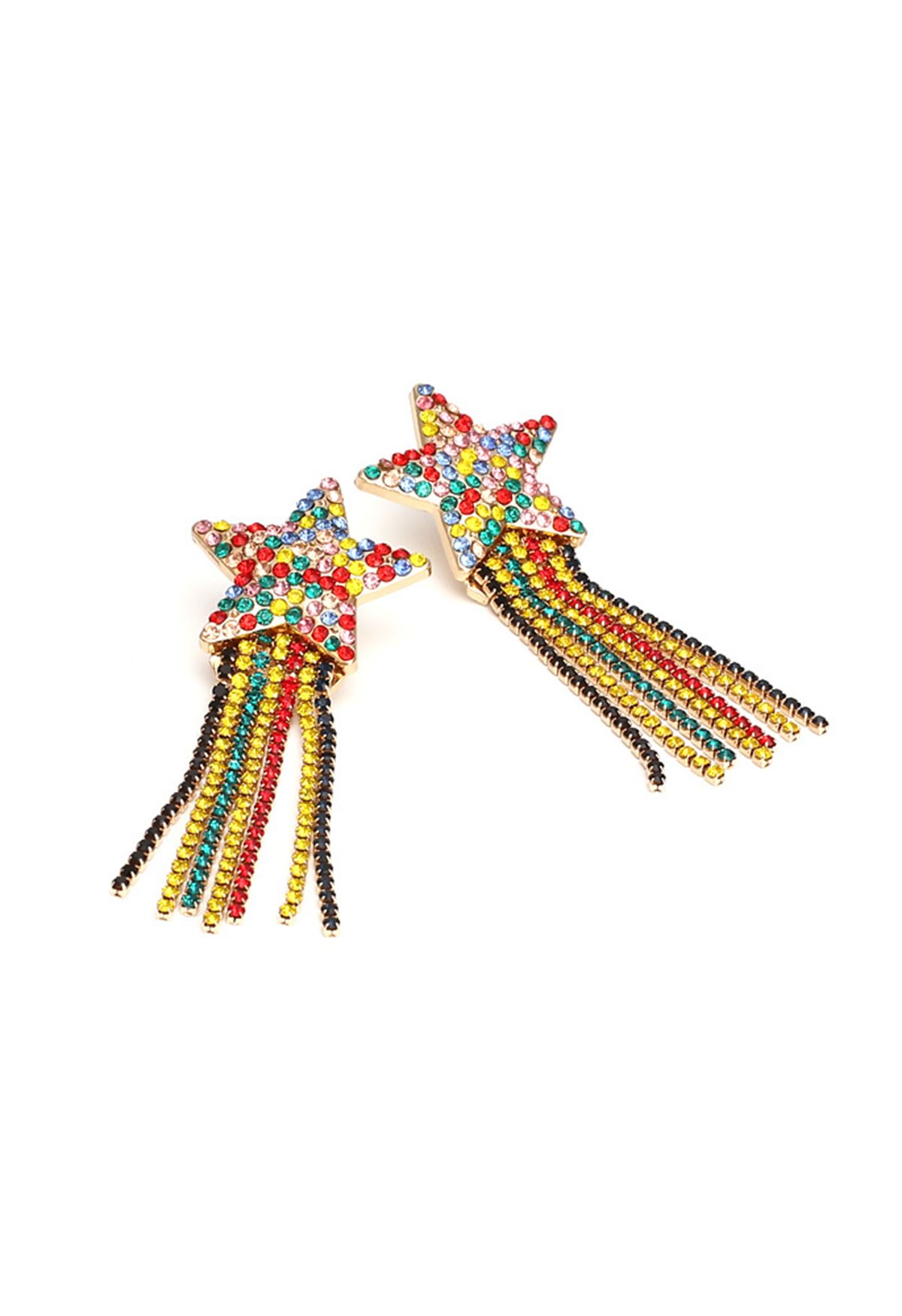 Mix Color Beaded Meteor Tassel Drop Earrings