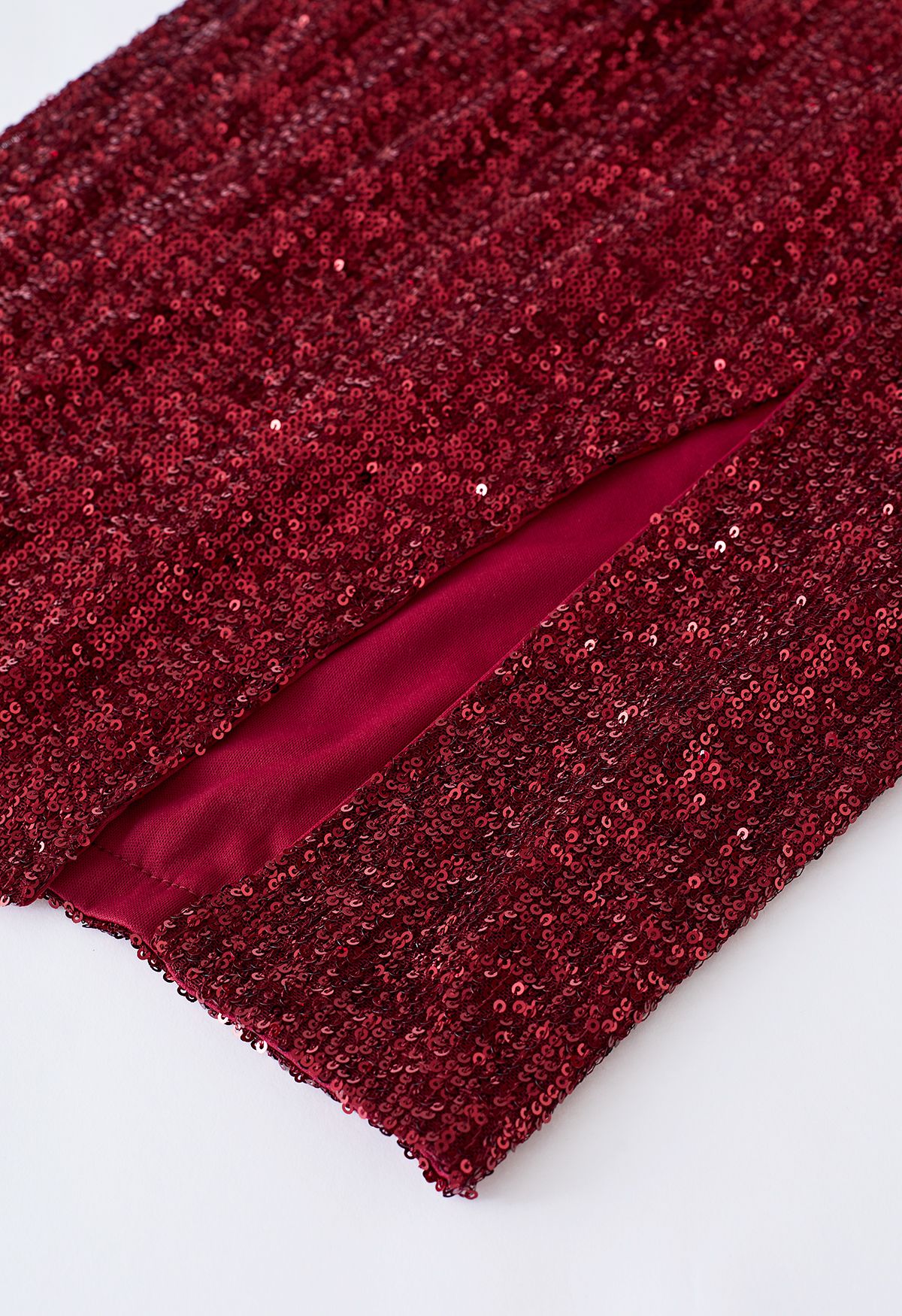 Sparkle Sequin Tie Back Cocktail Dress in Burgundy