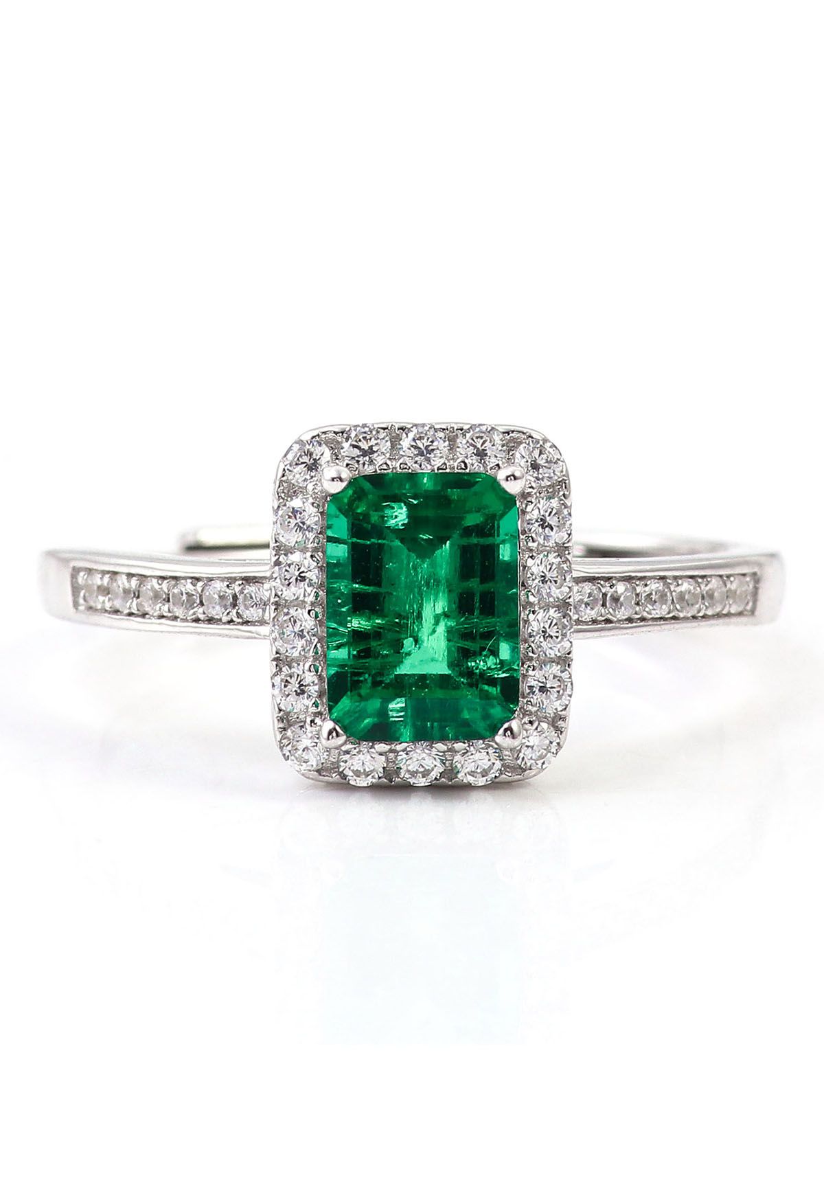 Emerald Gem Channel Set Diamond Ring