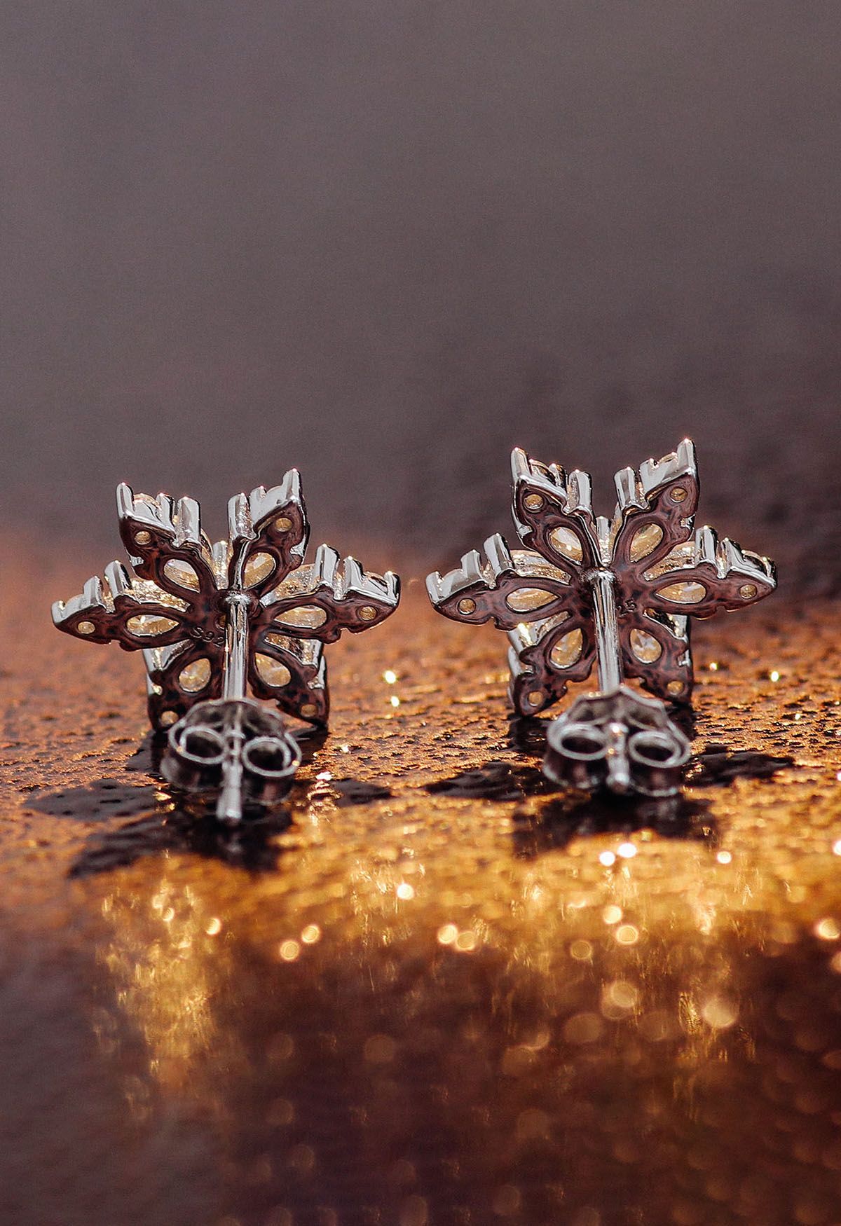 Snowflake Full Moissanite Diamond Earrings