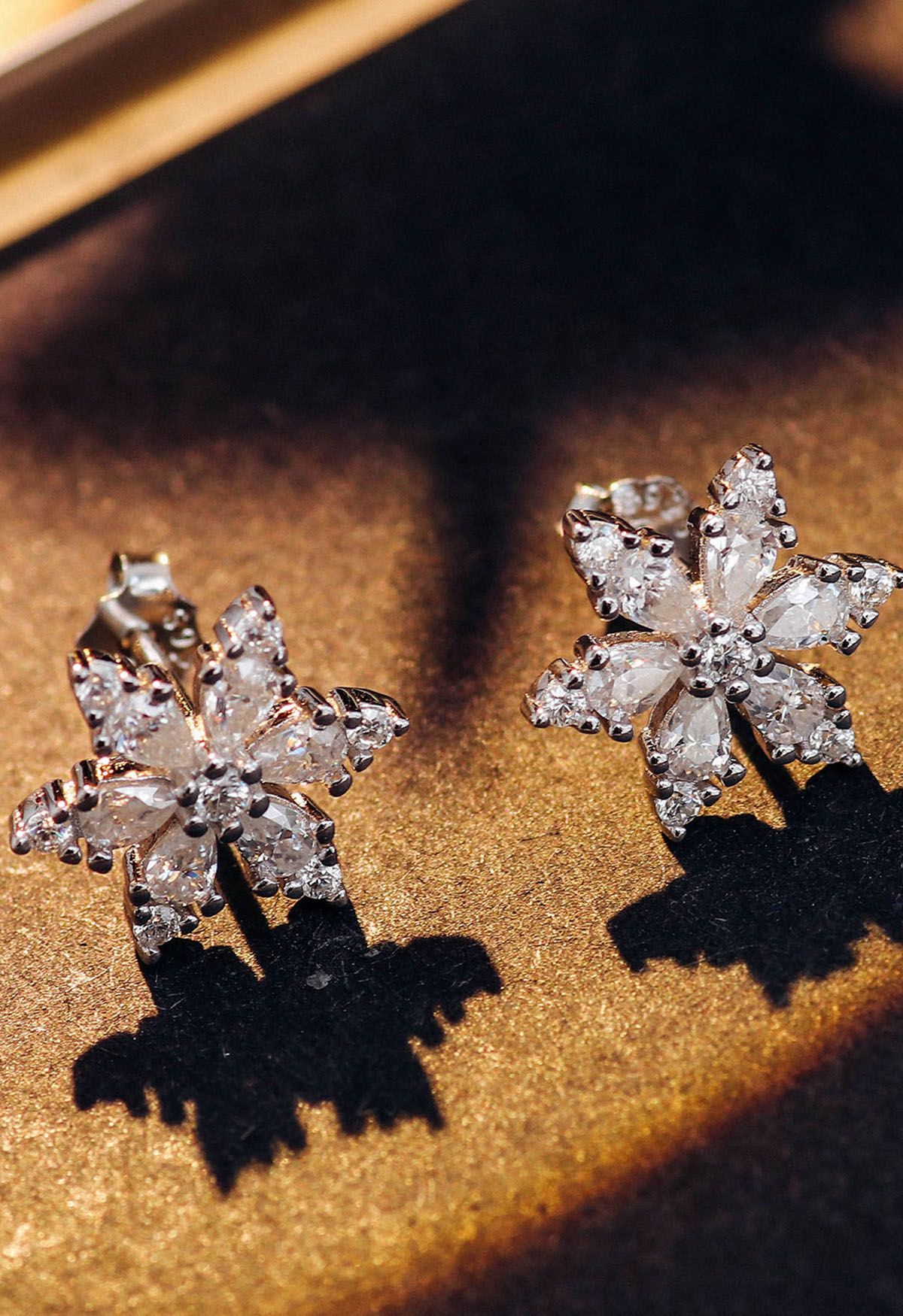 Snowflake Full Moissanite Diamond Earrings