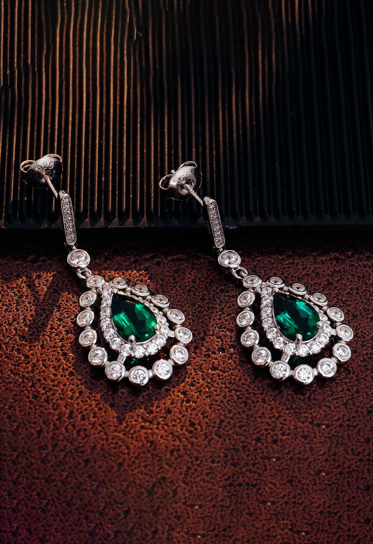 Raindrop Emerald Gem Earrings