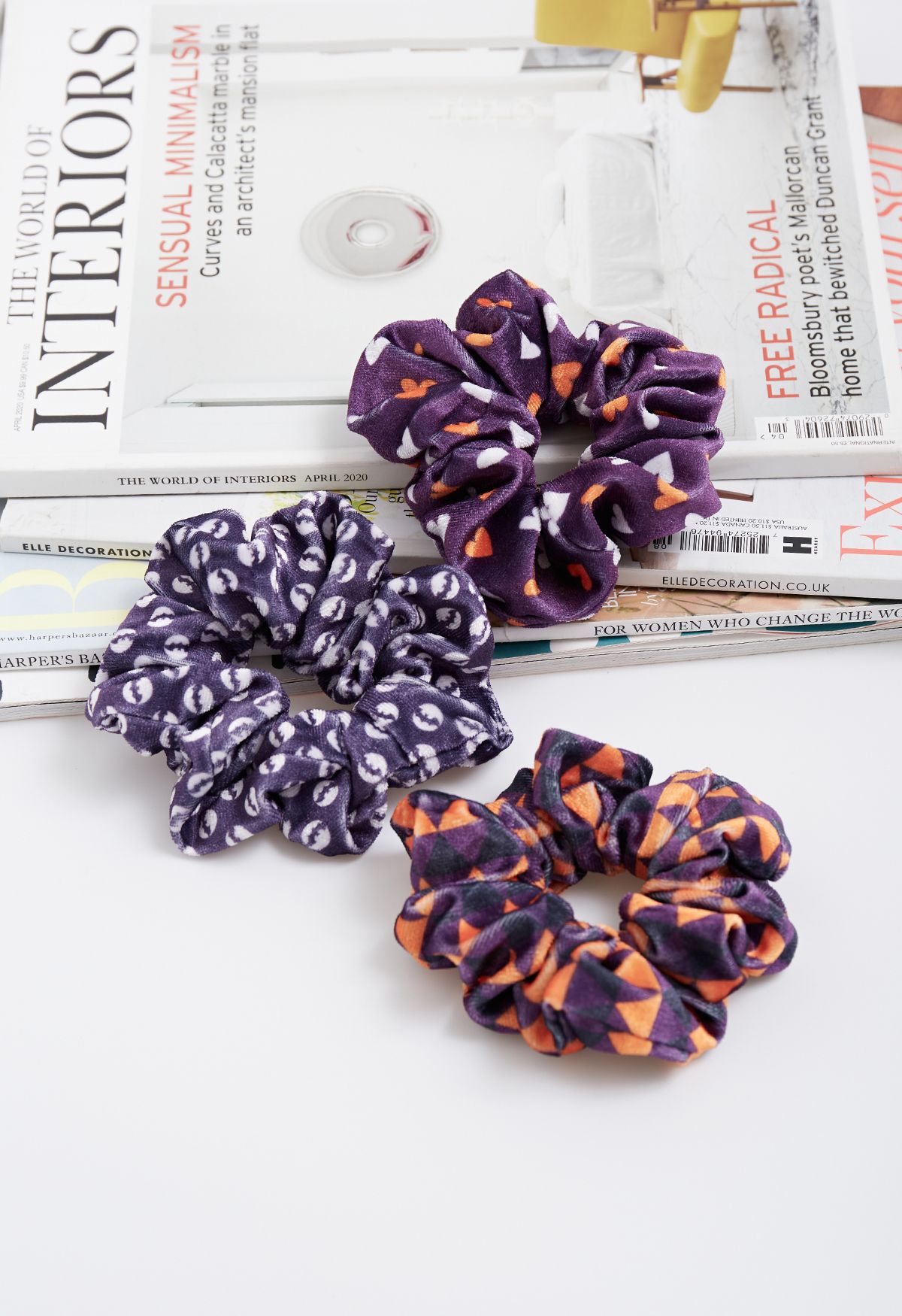 مجموعة Scrunchies الهالوين المرحة باللون الأرجواني