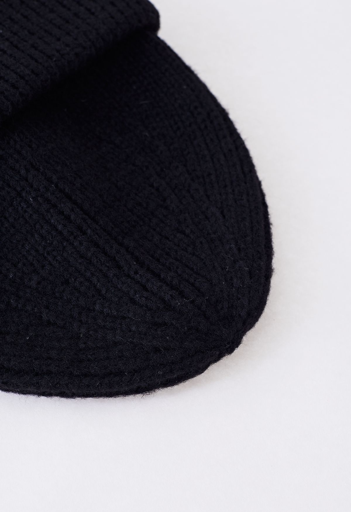 Heart Patch Folded Beanie Hat in Black