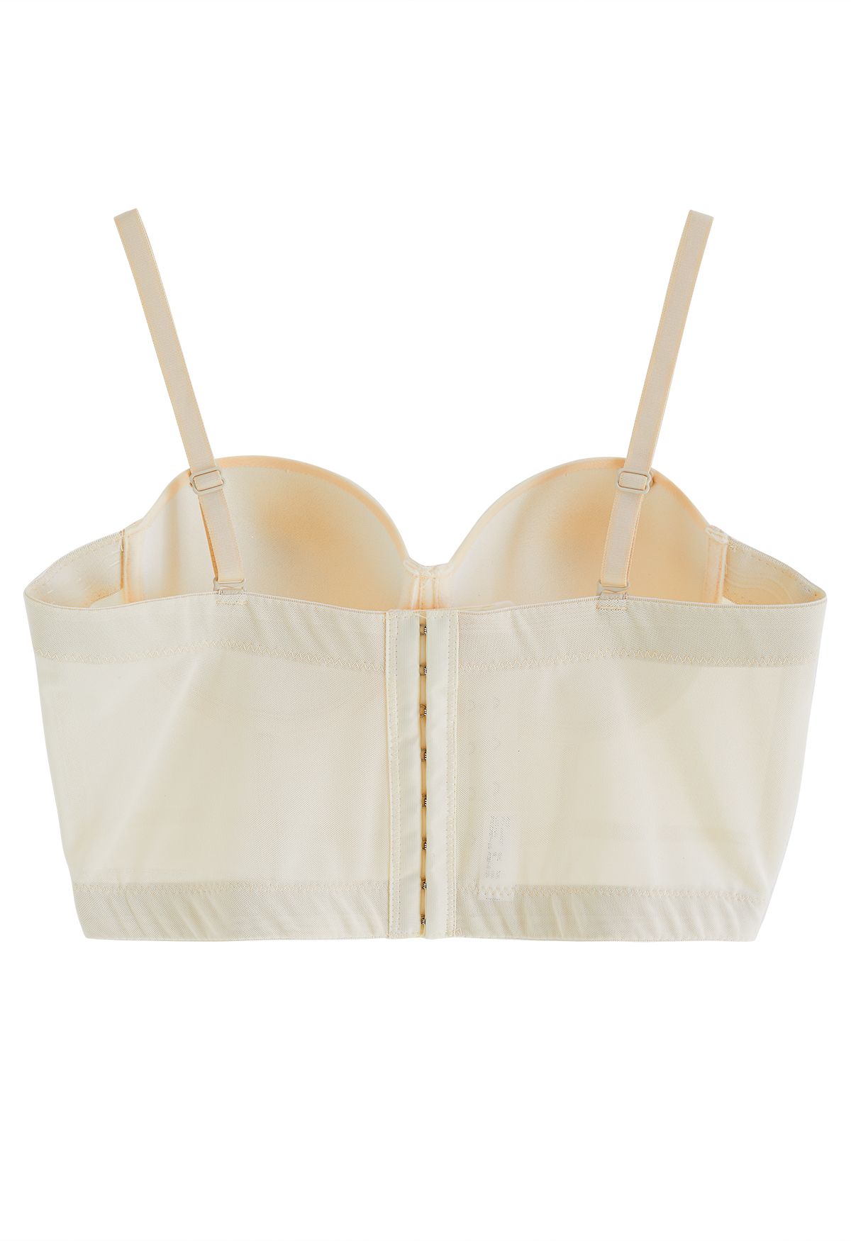 Solid Color Underwire Bustier Crop Top in Cream