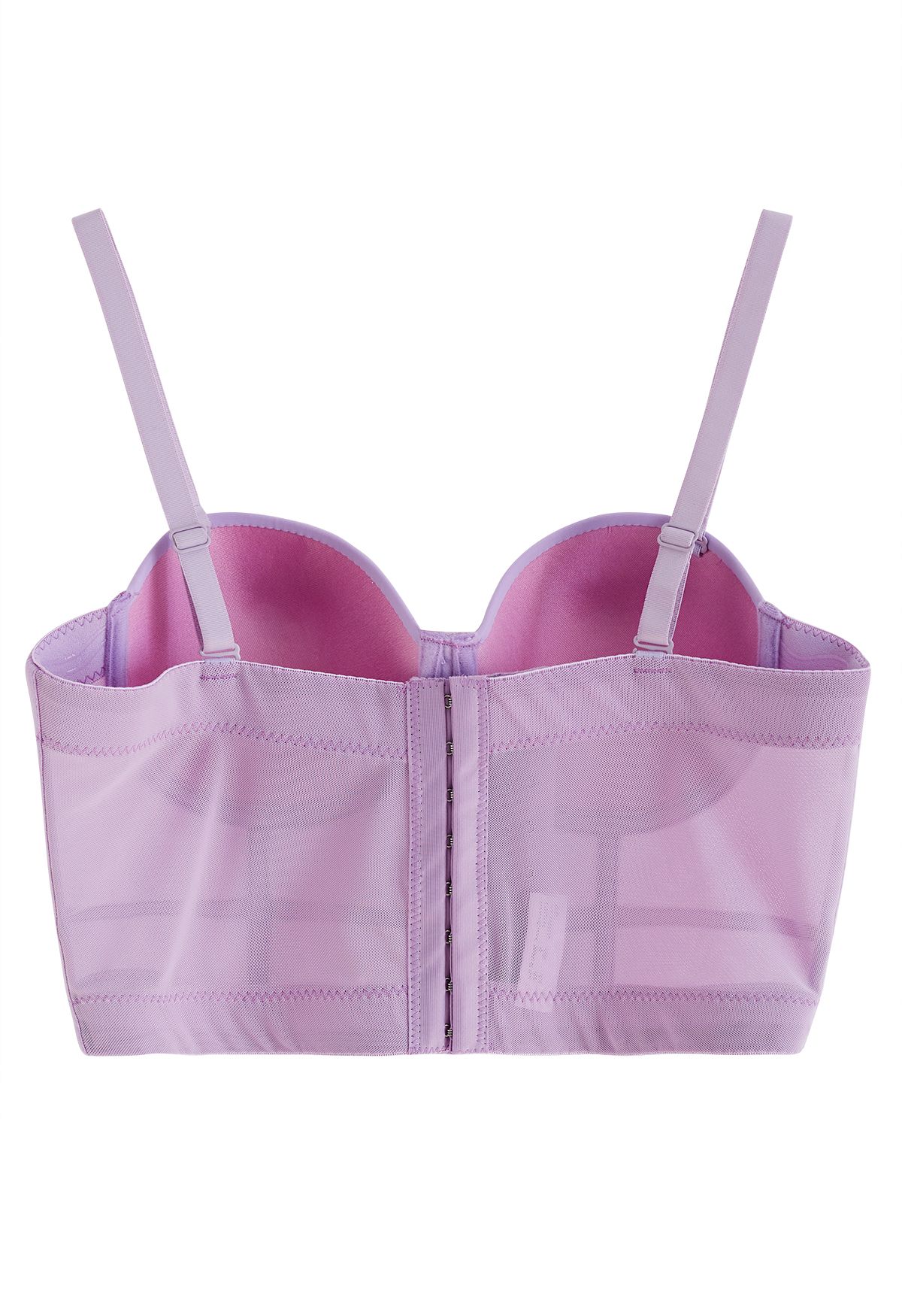 Solid Color Underwire Bustier Crop Top in Lilac