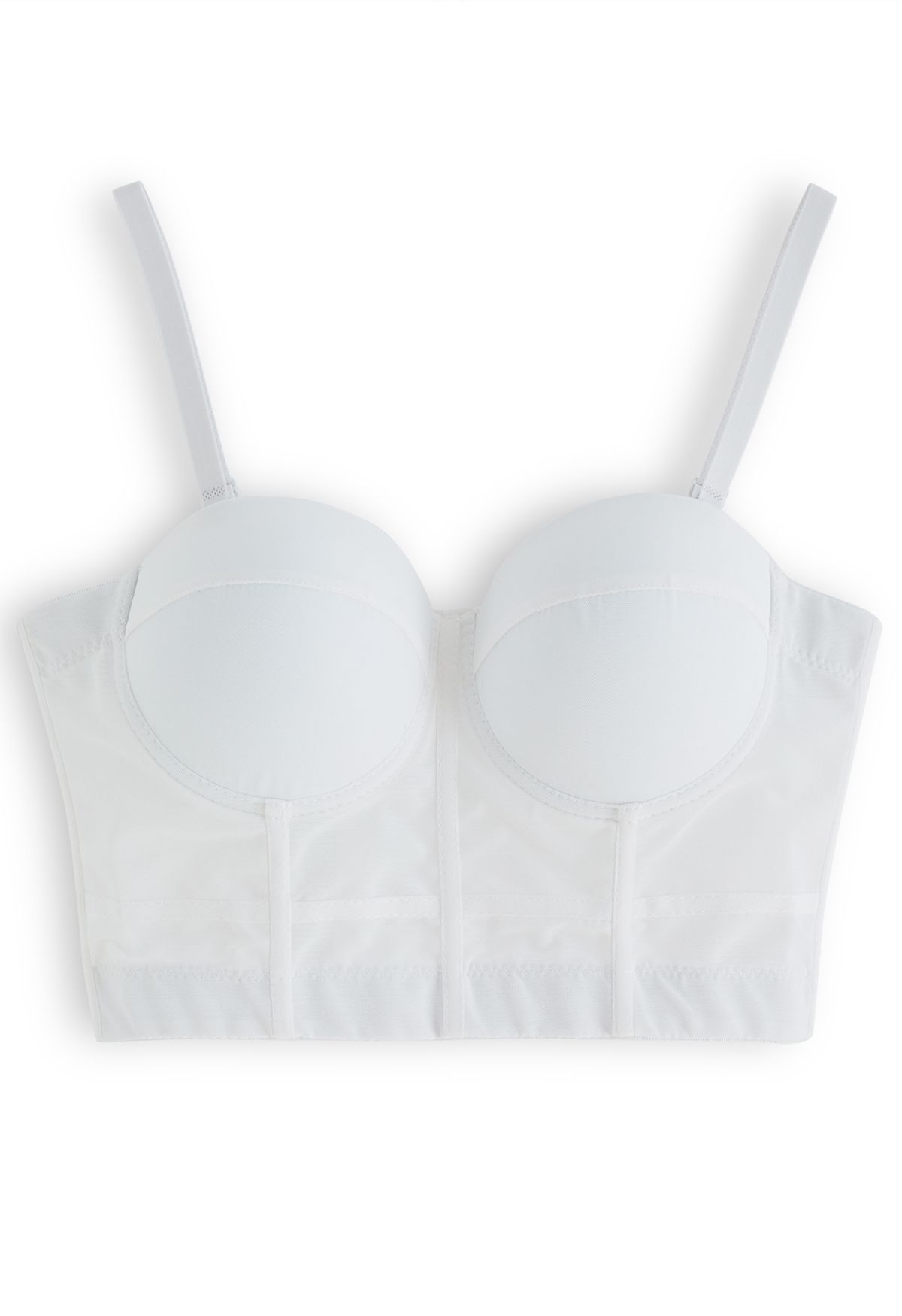 Solid Color Underwire Bustier Crop Top in White