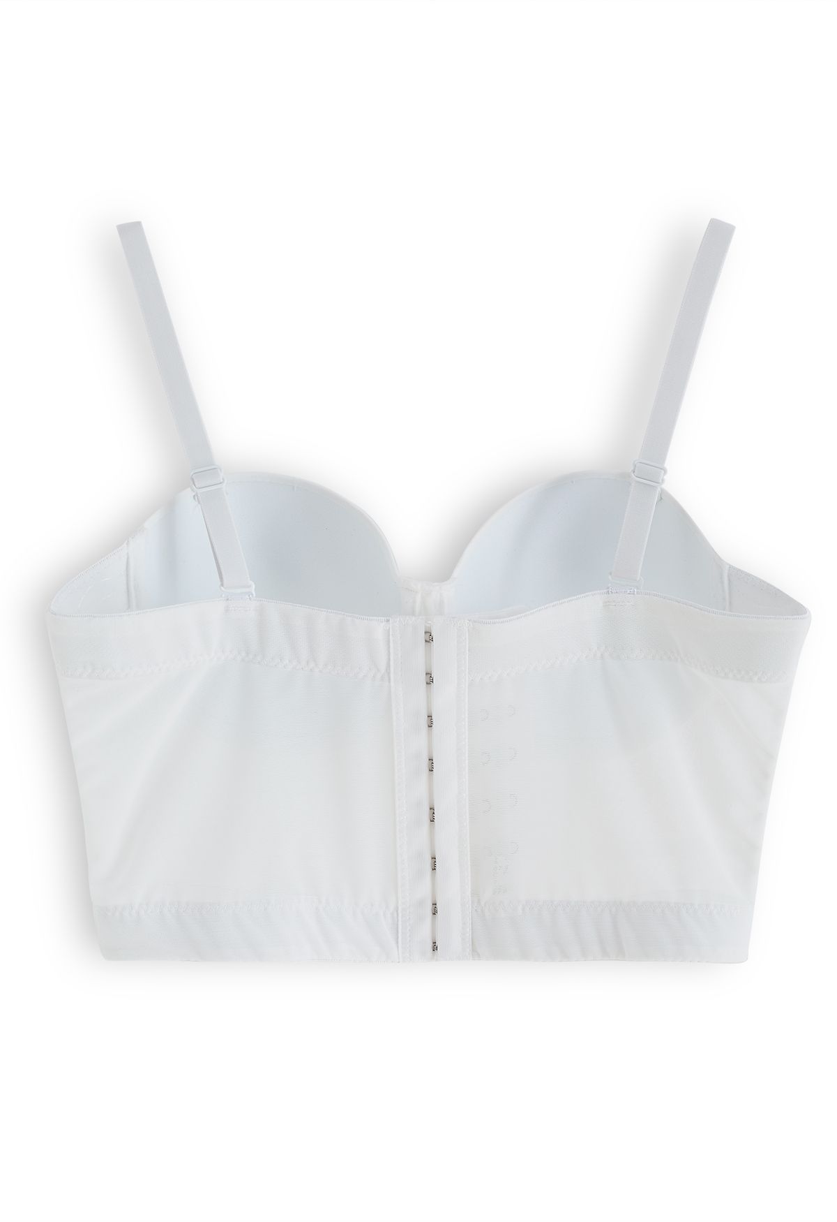 Solid Color Underwire Bustier Crop Top in White