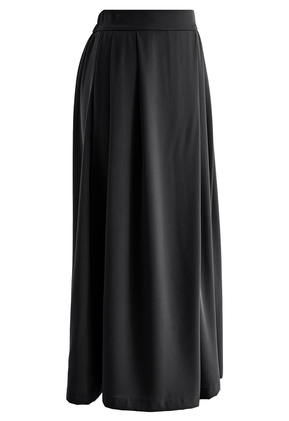 Easeful Pleated Wide-Leg Pants in Black