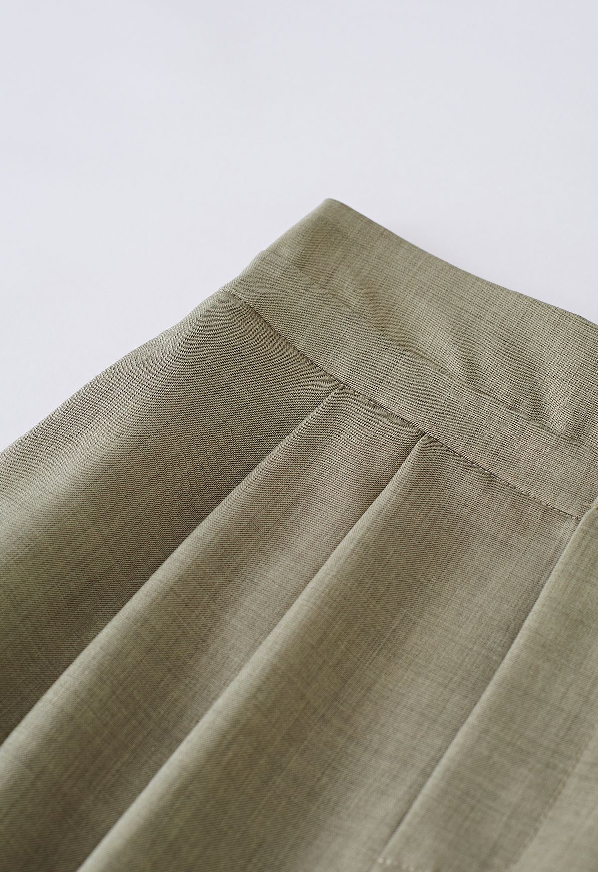 Subtle Pleats Wide-Leg Pants in Sage