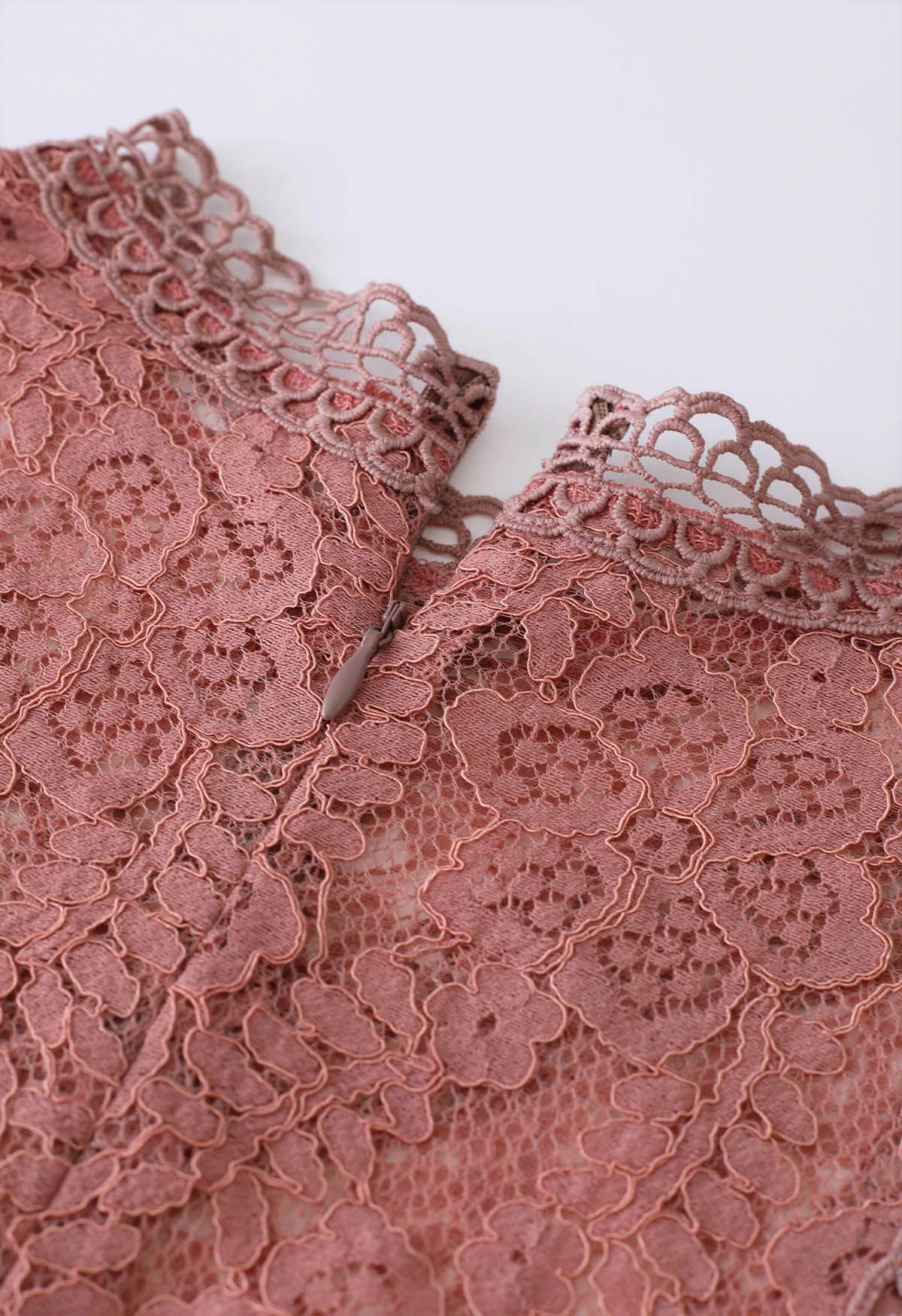 Your Sassy Start Sleeveless Crochet Lace Top in Coral