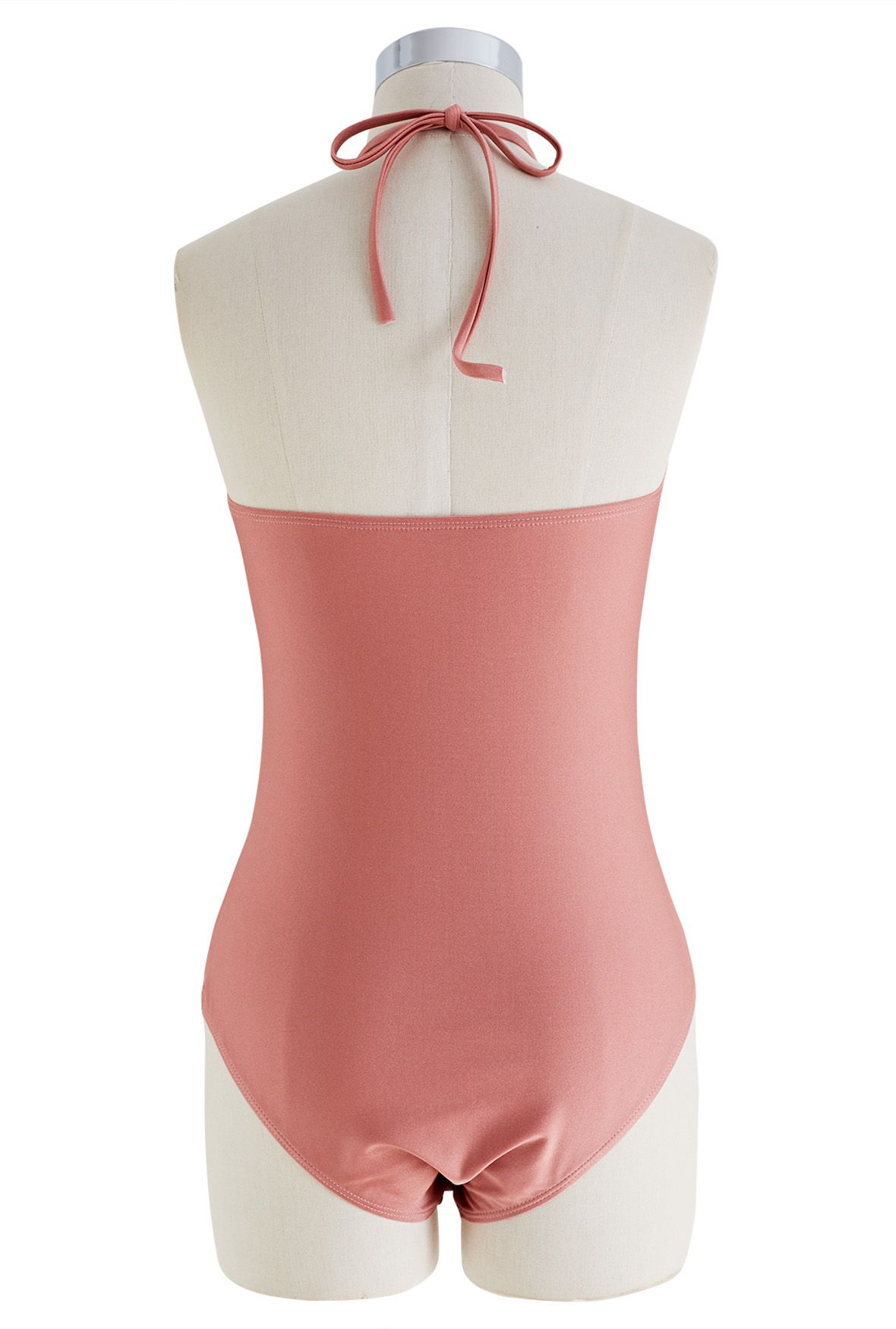 Cutout Crisscross Halter Neck Swimsuit in Pink