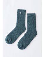 Mix Color Dots Wool-Blend Crew Socks in Turquoise