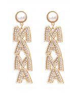 MAMA Luxurious Diamond Pearl Earrings