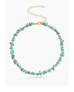 Irregular Natural Stone Necklace in Turquoise